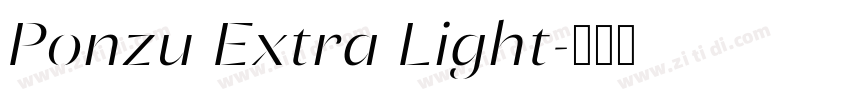 Ponzu Extra Light字体转换
